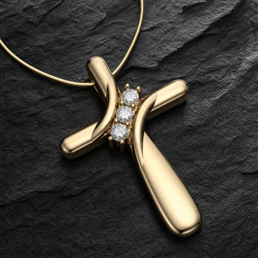Gold Plated Cross Urn Pendant
