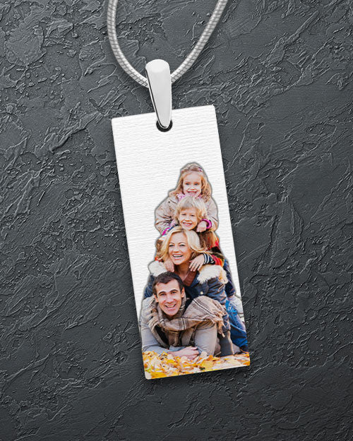 Full Color Tall Rectangle Photo Engraved Pendant