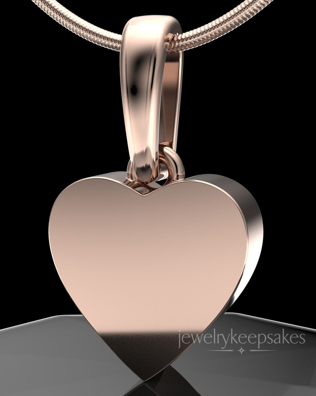 Rose Gold Plated Wholesome Heart Permanently Sealed Waterproof Keepsake Jewelry
