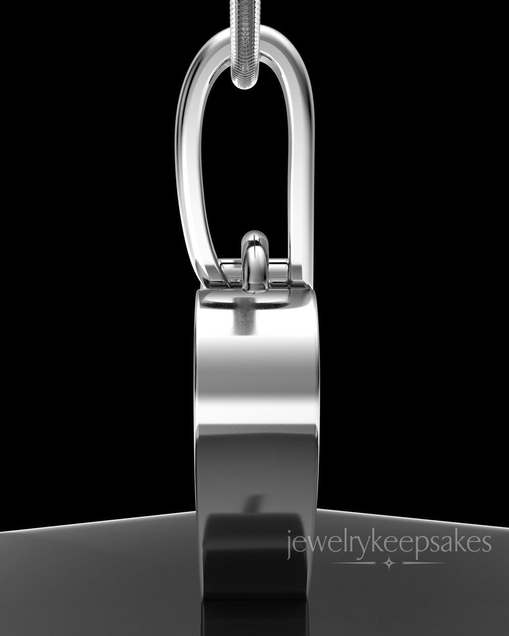Solid 14K White Gold Wholesome Heart Permanently Sealed Waterproof Keepsake Jewelry