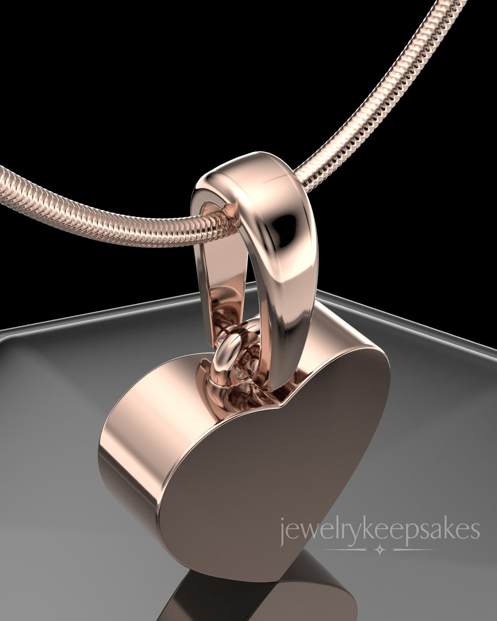 Rose Gold Plated Wholesome Heart Permanently Sealed Waterproof Keepsake Jewelry