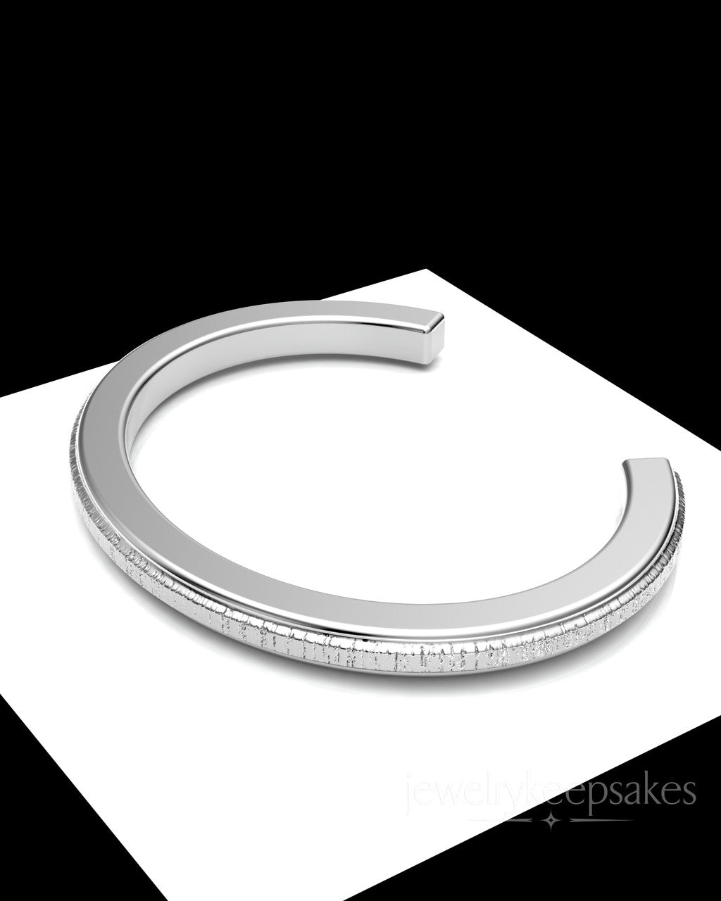 Sterling Silver Textured Cuff Permanently Sealed Waterproof Cremation Bracelet