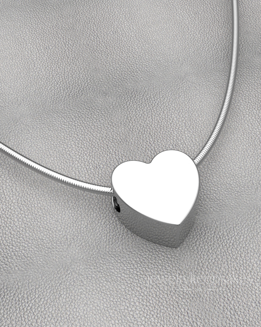 Solid 14K White Gold Natural Heart Permanently Sealed Waterproof Jewelry