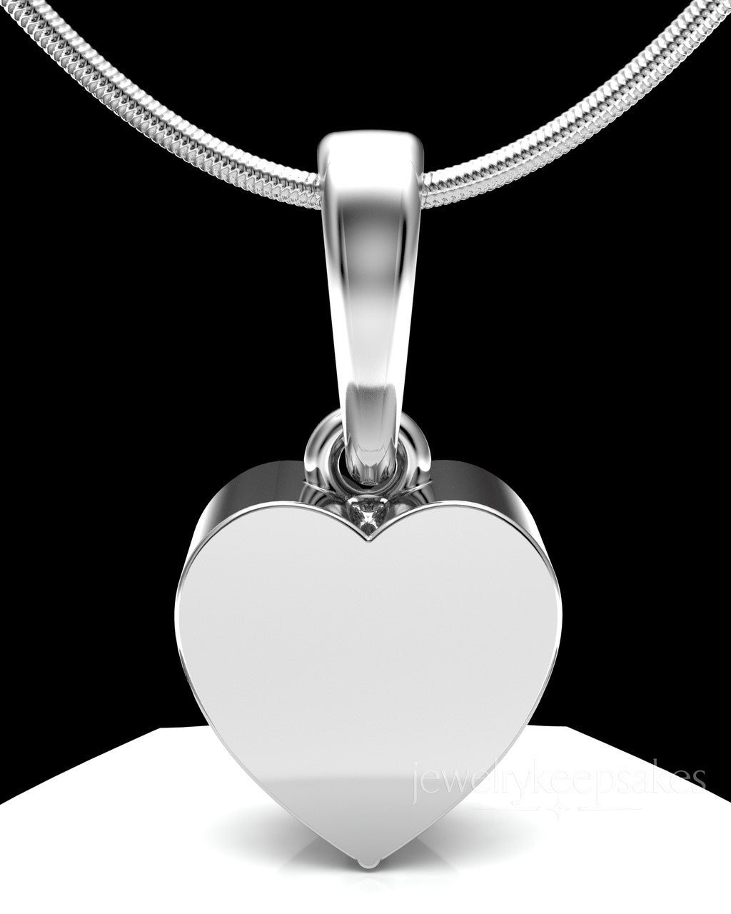 Sterling Silver Gentle Heart Permanently Sealed Waterproof Pendant
