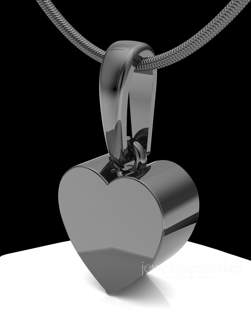 Black Plated Gentle Heart Permanently Sealed Waterproof Pendant