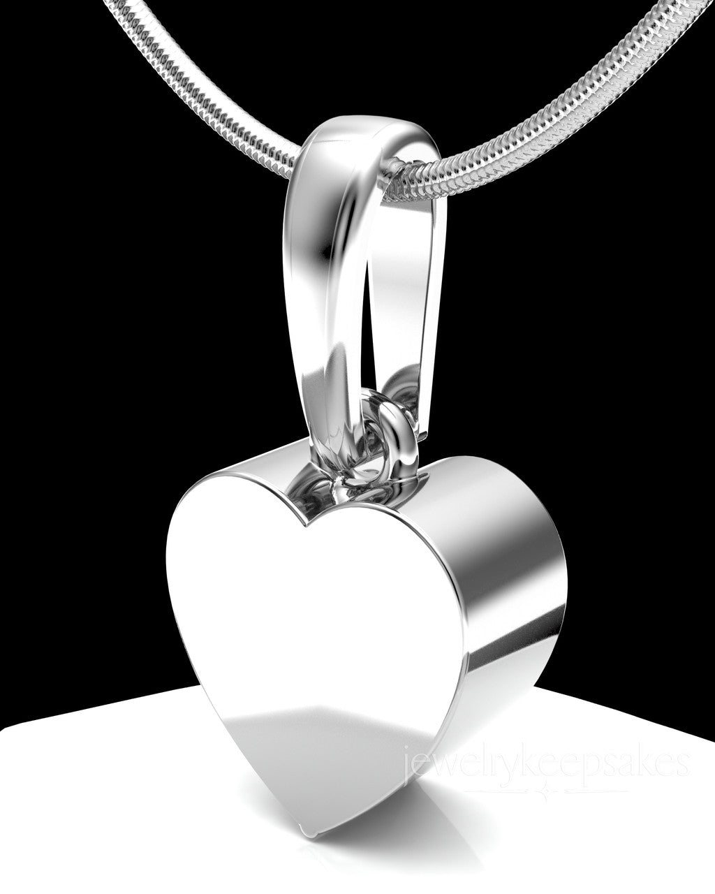 Sterling Silver Gentle Heart Permanently Sealed Waterproof Pendant