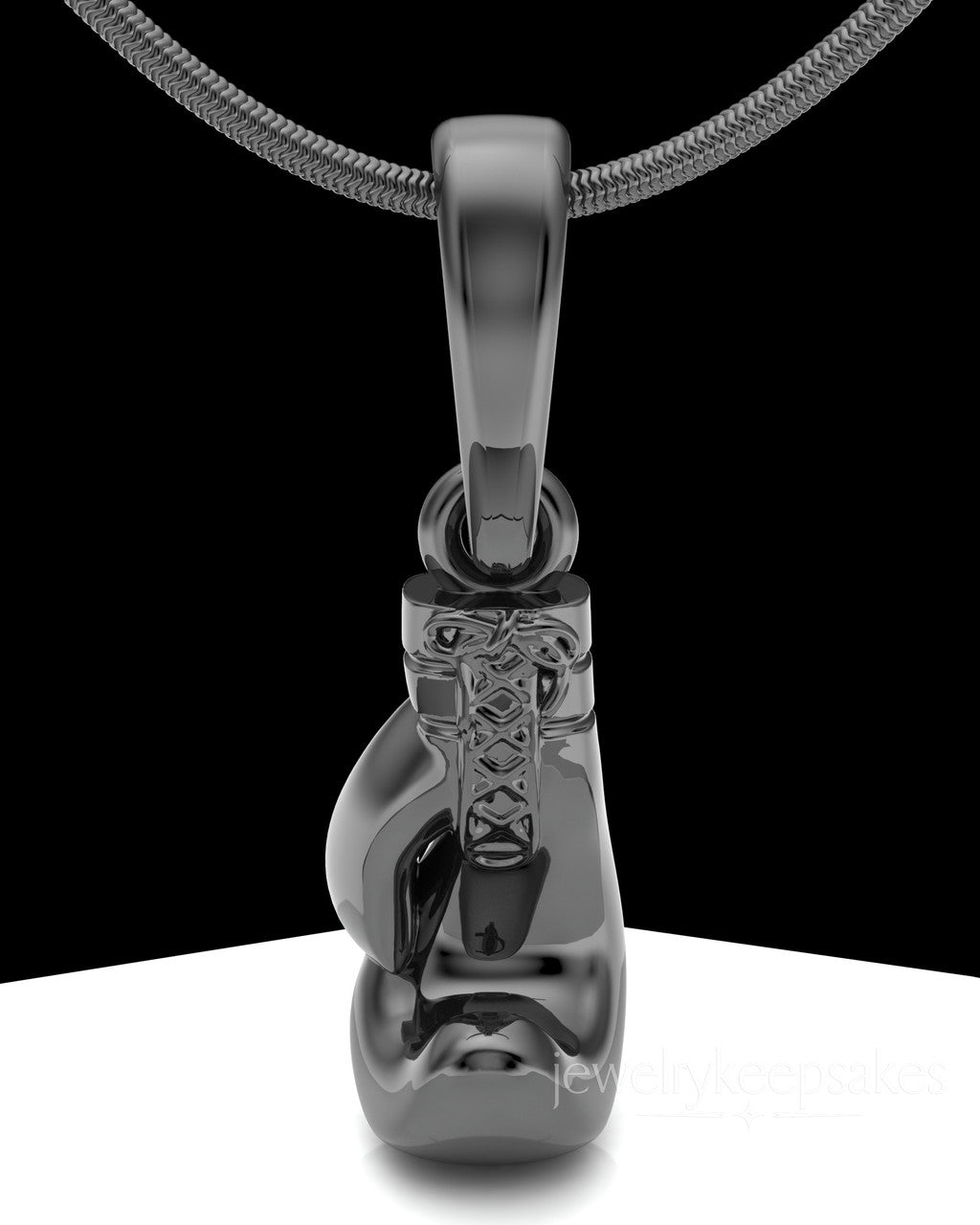 Black Plated Boxing Glove Permanently Sealed Waterproof Cremation Pendant