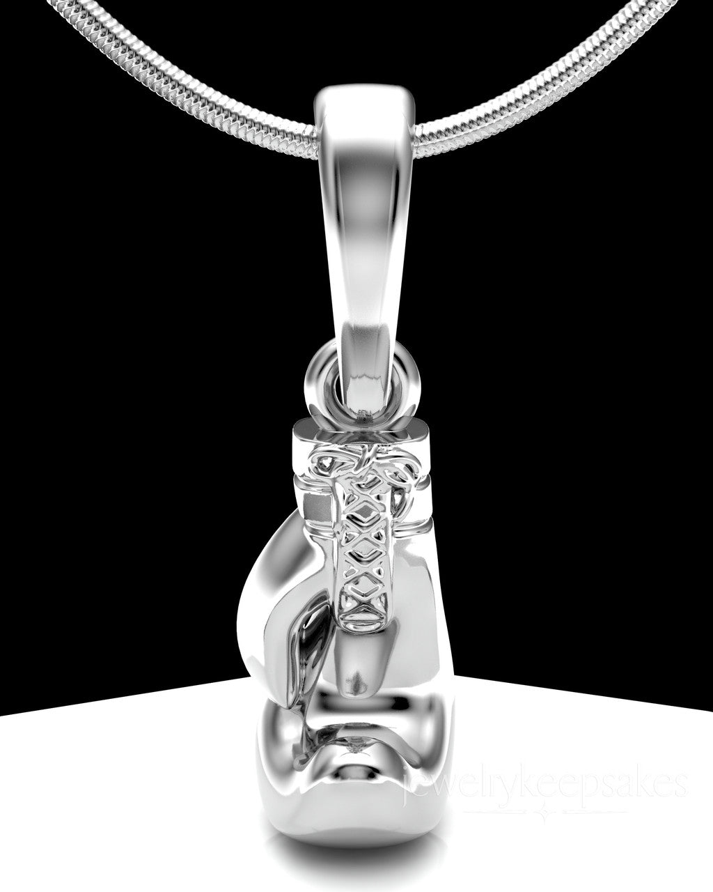 Sterling Silver Boxing Glove Permanently Sealed Waterproof Cremation Pendant