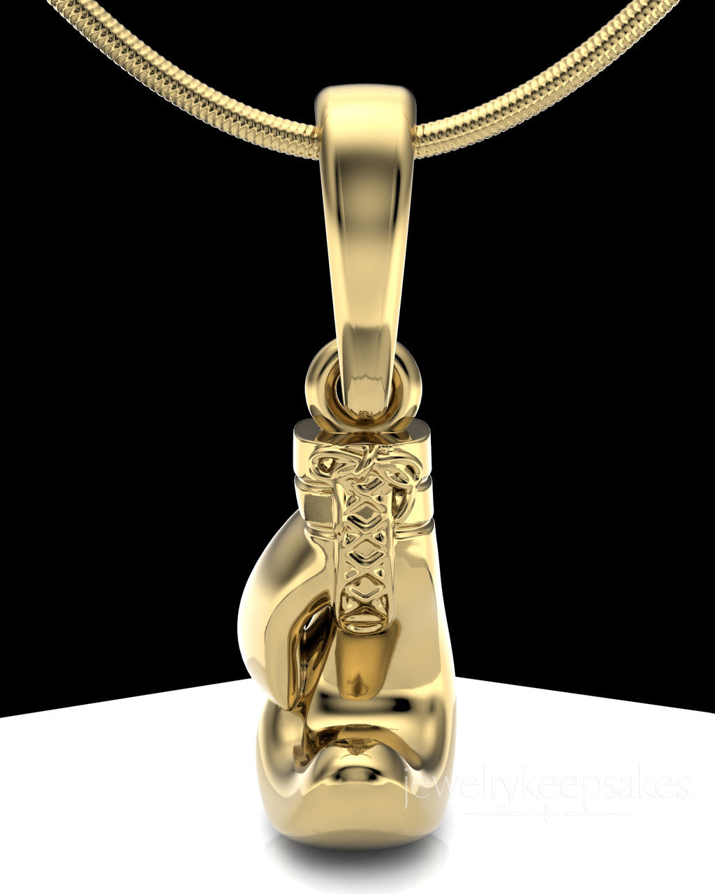Gold Plated Boxing Glove Permanently Sealed Waterproof Cremation Pendant