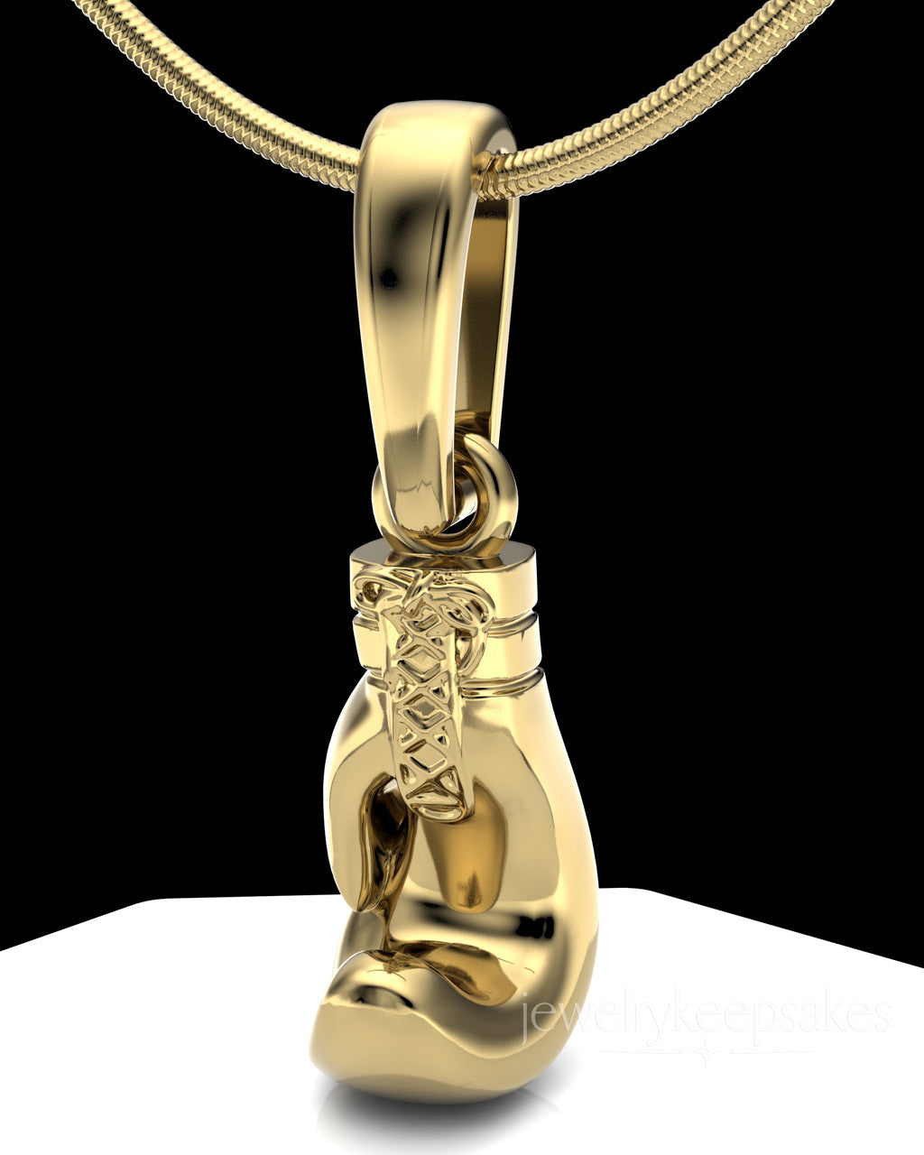 Gold Plated Boxing Glove Permanently Sealed Waterproof Cremation Pendant