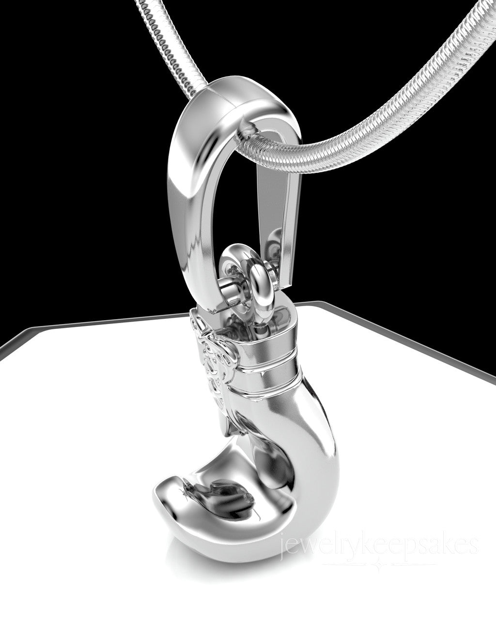 Sterling Silver Boxing Glove Permanently Sealed Waterproof Cremation Pendant