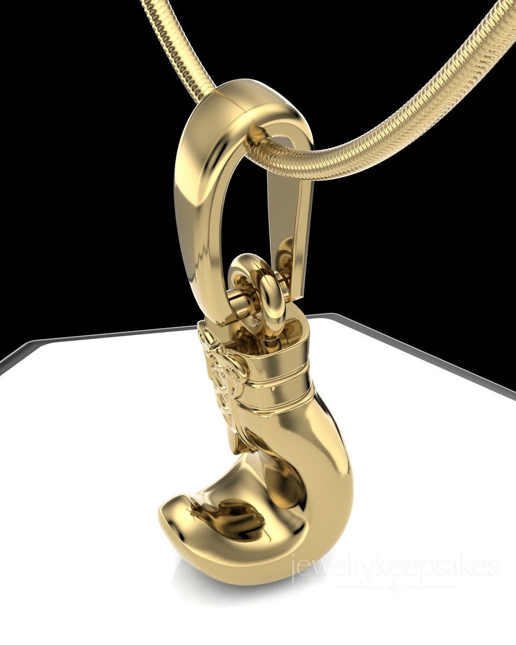 Gold Plated Boxing Glove Permanently Sealed Waterproof Cremation Pendant
