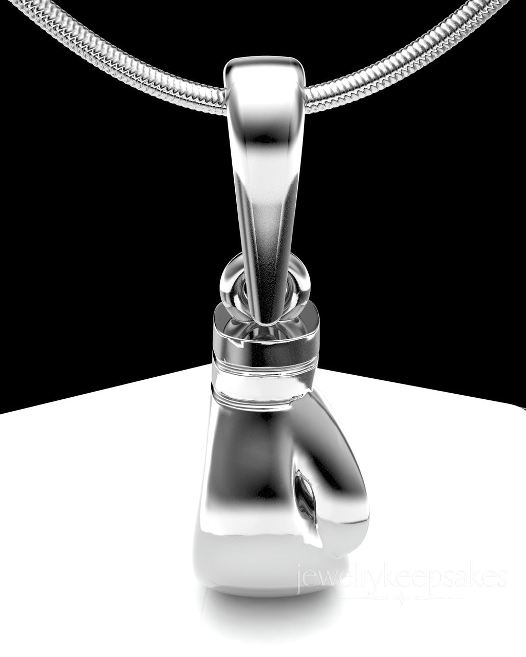 Sterling Silver Boxing Glove Permanently Sealed Waterproof Cremation Pendant