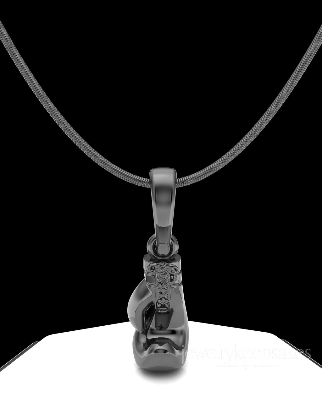 Black Plated Boxing Glove Permanently Sealed Waterproof Cremation Pendant