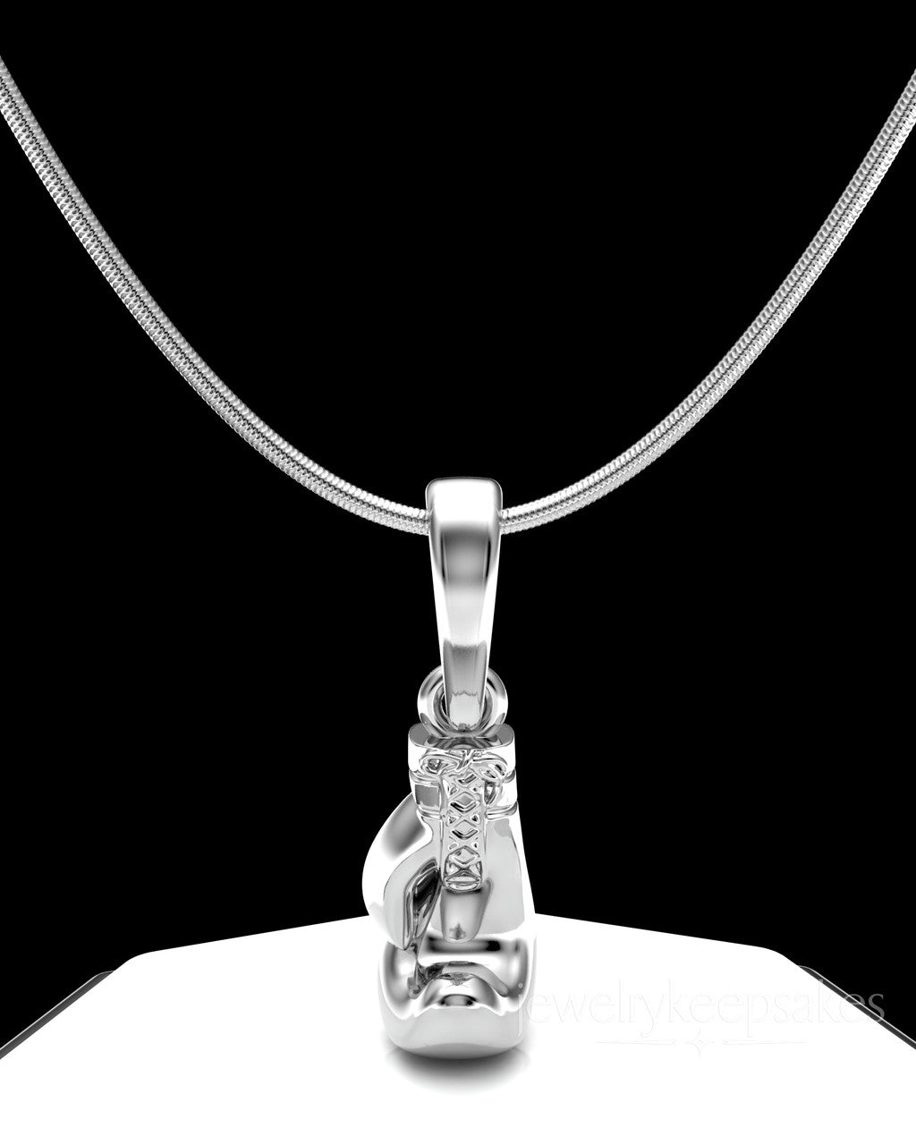 Sterling Silver Boxing Glove Permanently Sealed Waterproof Cremation Pendant