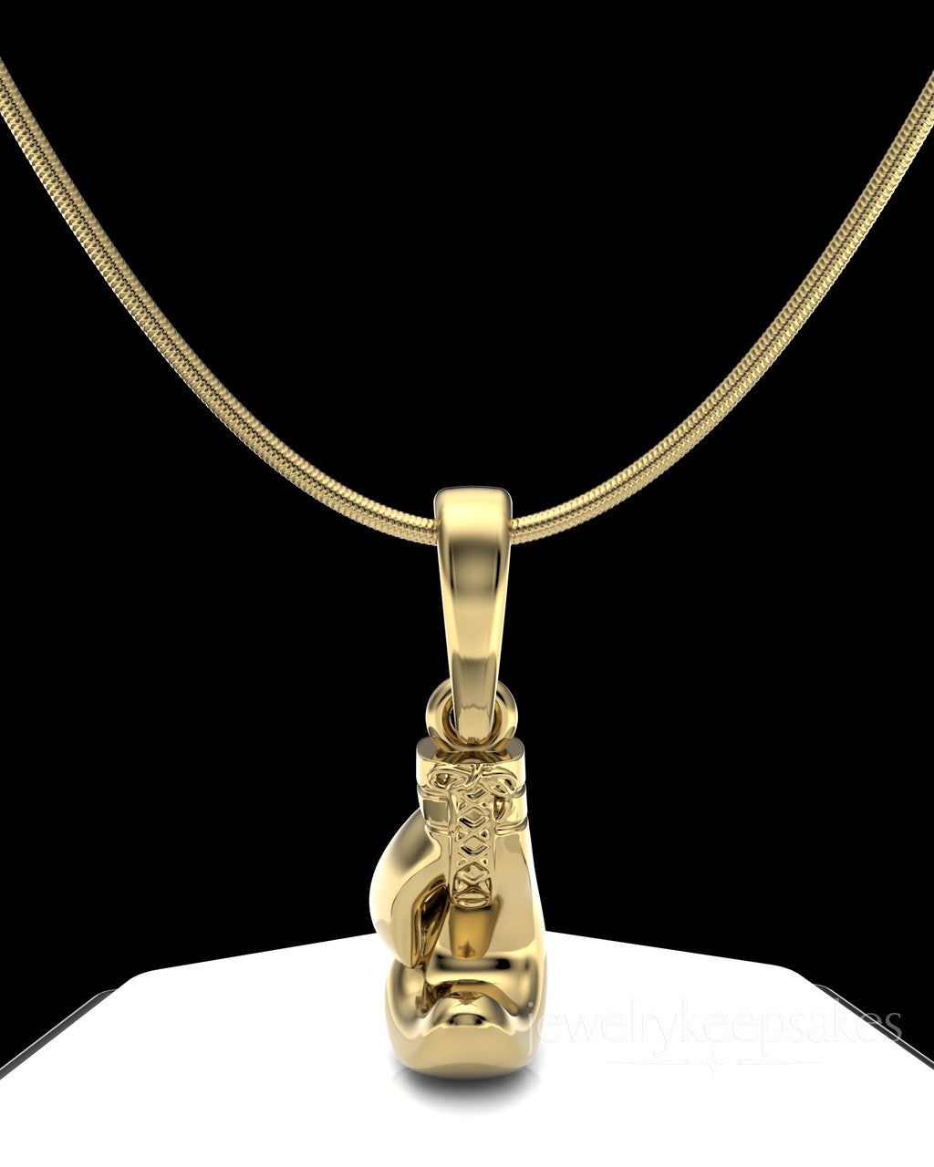 Gold Plated Boxing Glove Permanently Sealed Waterproof Cremation Pendant