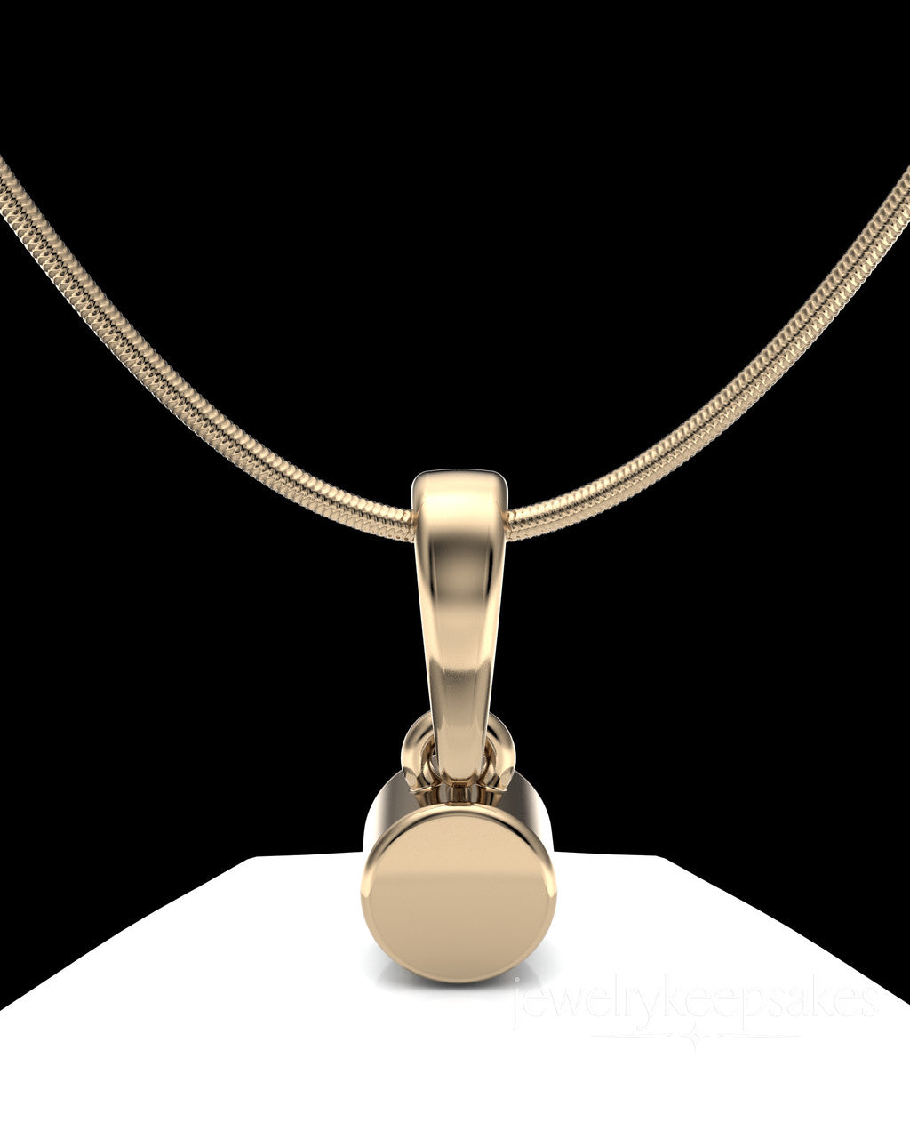 Solid 14k Gold Small Round  Permanently Sealed Waterproof Cremation Pendant