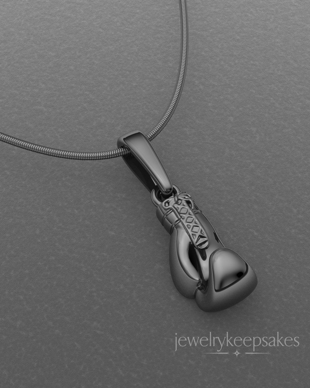 Black Plated Boxing Glove Permanently Sealed Waterproof Cremation Pendant