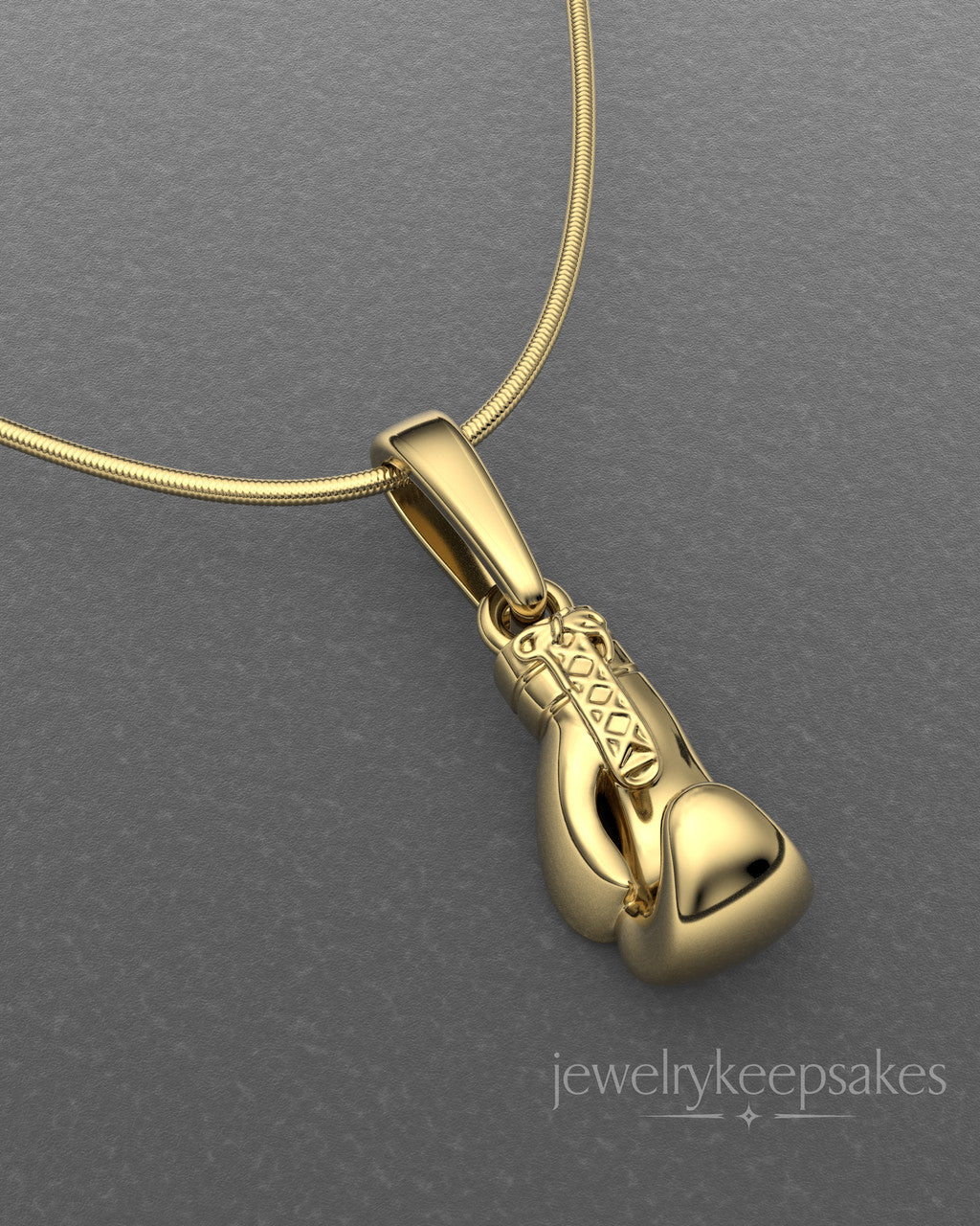 Gold Plated Boxing Glove Permanently Sealed Waterproof Cremation Pendant