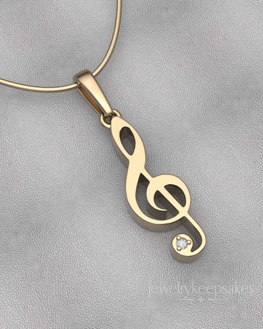 Solid 14k Gold Musical Note Permanently Sealed Waterproof Cremation Pendant