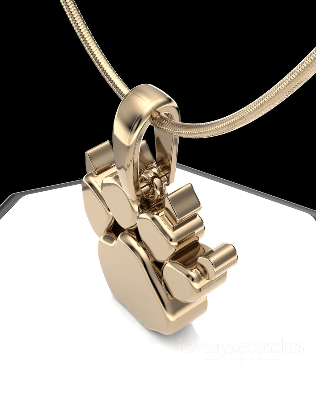 Solid 14k Gold Paw Permanently Sealed Waterproof Cremation Pendant