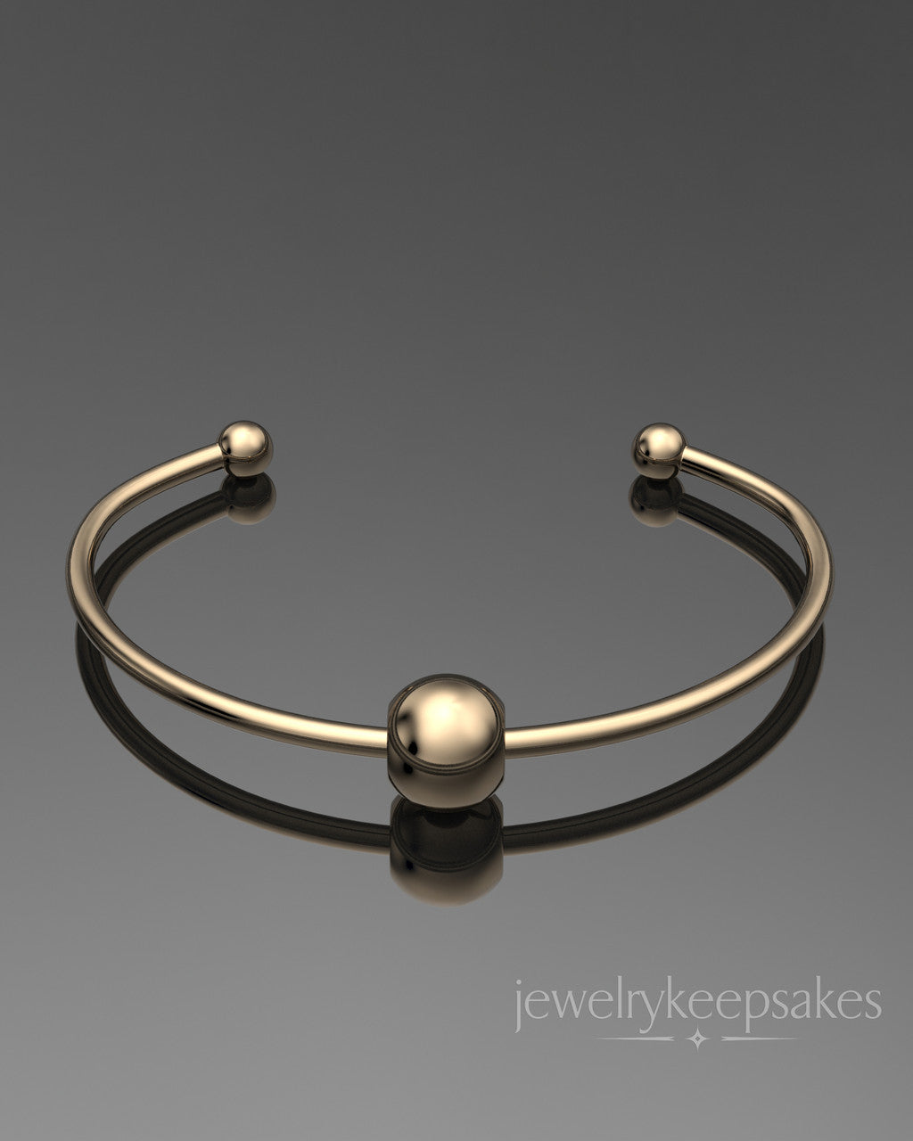 Solid 14k Gold Sliding Cape Permanently Sealed Waterproof Cremation Bracelet