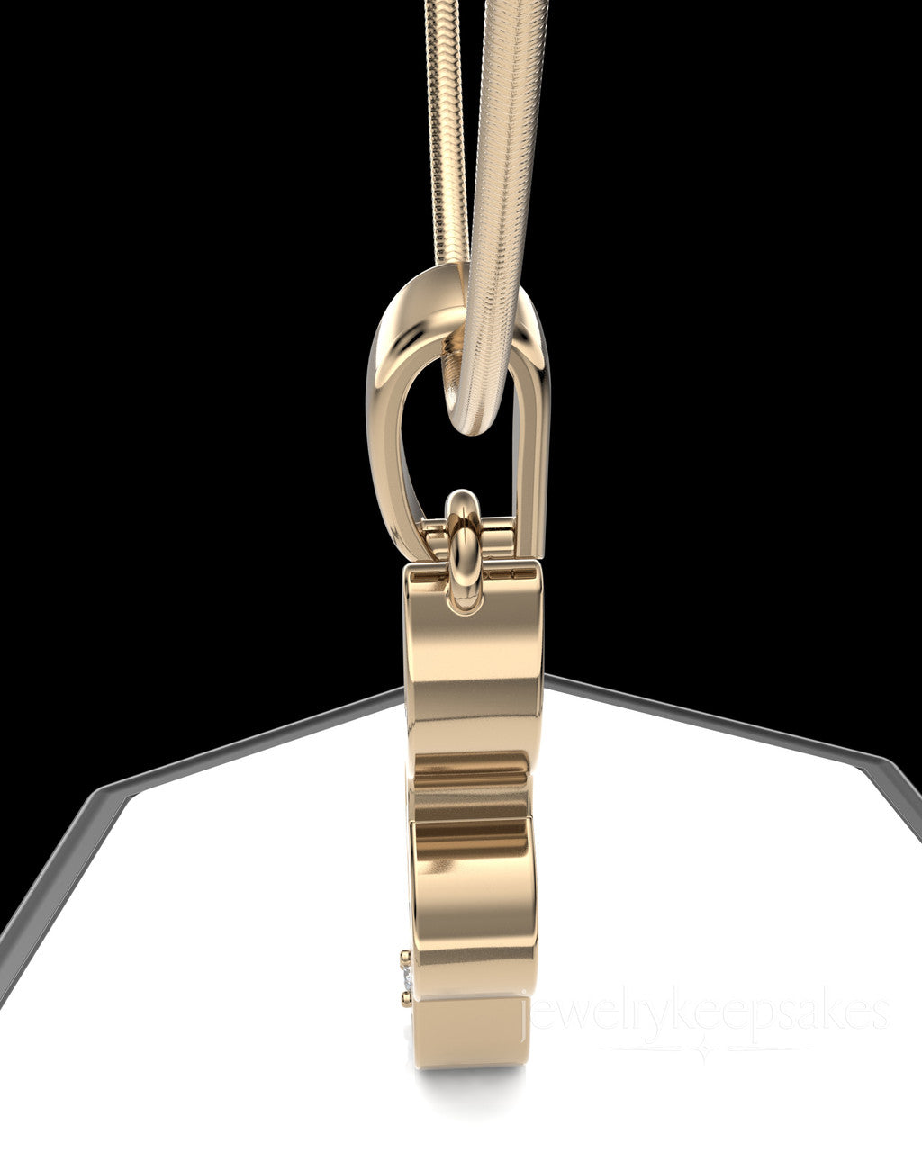 Solid 14k Gold Musical Note Permanently Sealed Waterproof Cremation Pendant