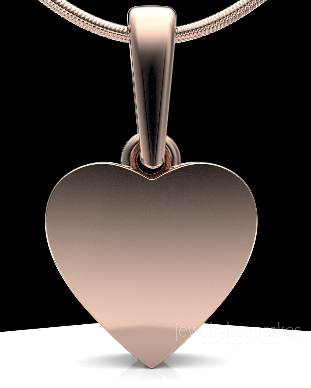 Rose Gold Plated Wholesome Heart Permanently Sealed Waterproof Keepsake Jewelry