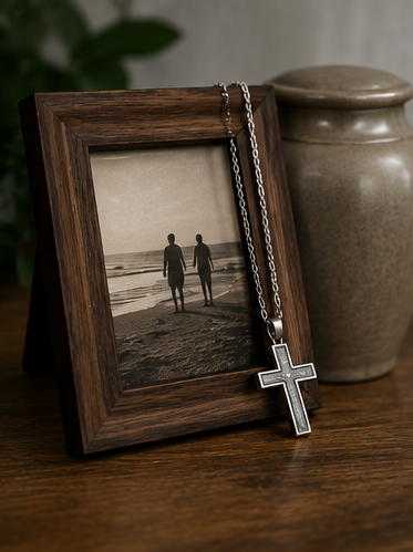 Display It with an Urn or Framed Photograph