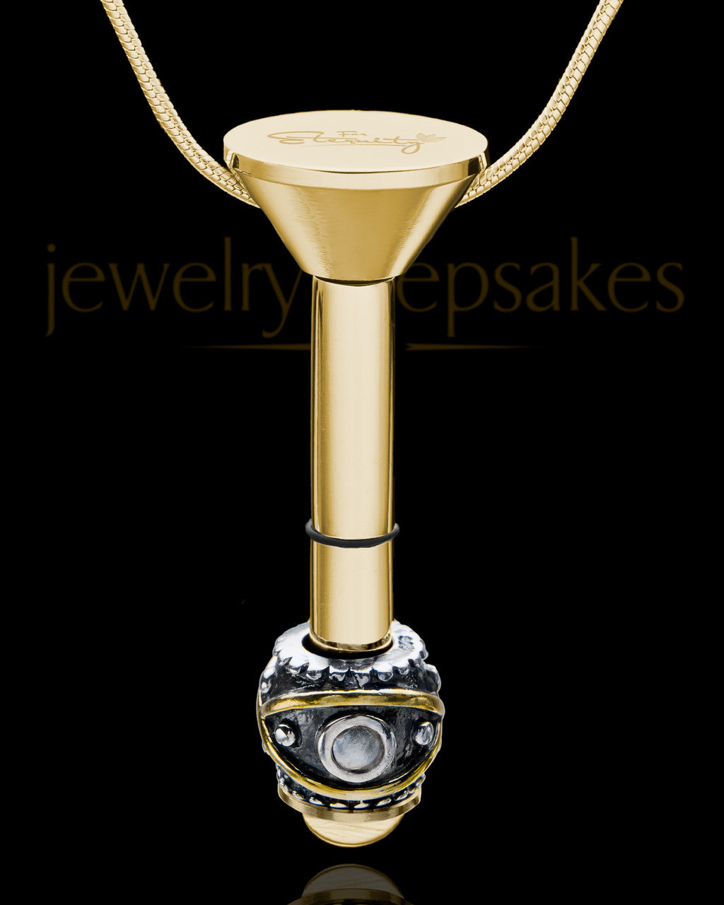 Gold Plated Stainless Millenium Cremation Pendant with Steadfast Charm