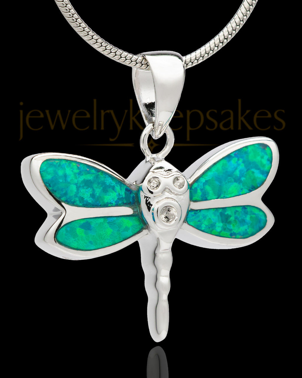 Sterling Silver Delicate Dragonfly Cremation Urn Pendant