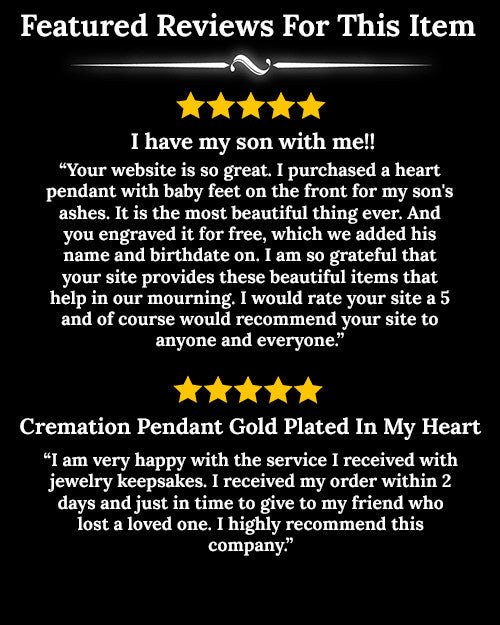 Cremation Pendant Gold Plated In My Heart Keepsake