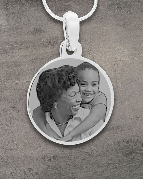 Photo Engraved Stainless Steel Large Round