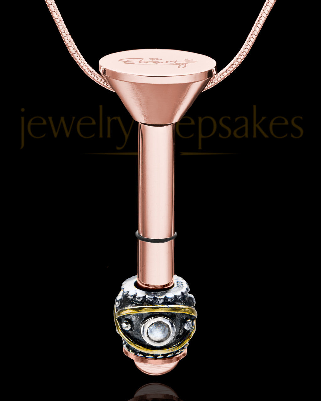 Rose Gold Stainless Millenium Cremation Pendant with Steadfast Charm