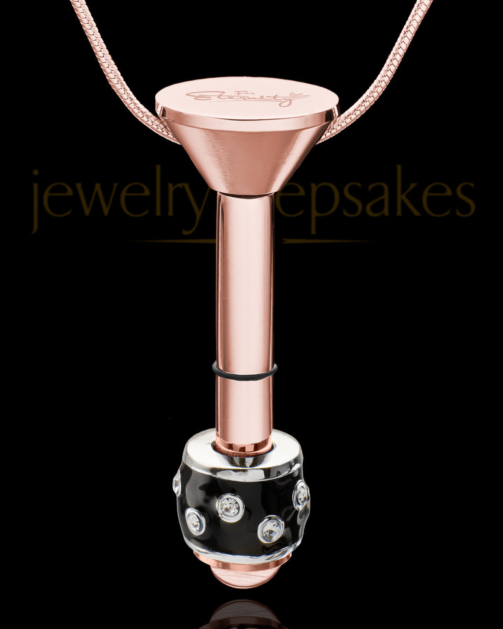 Rose Gold Stainless Millenium Cremation Pendant with Graceful Charm