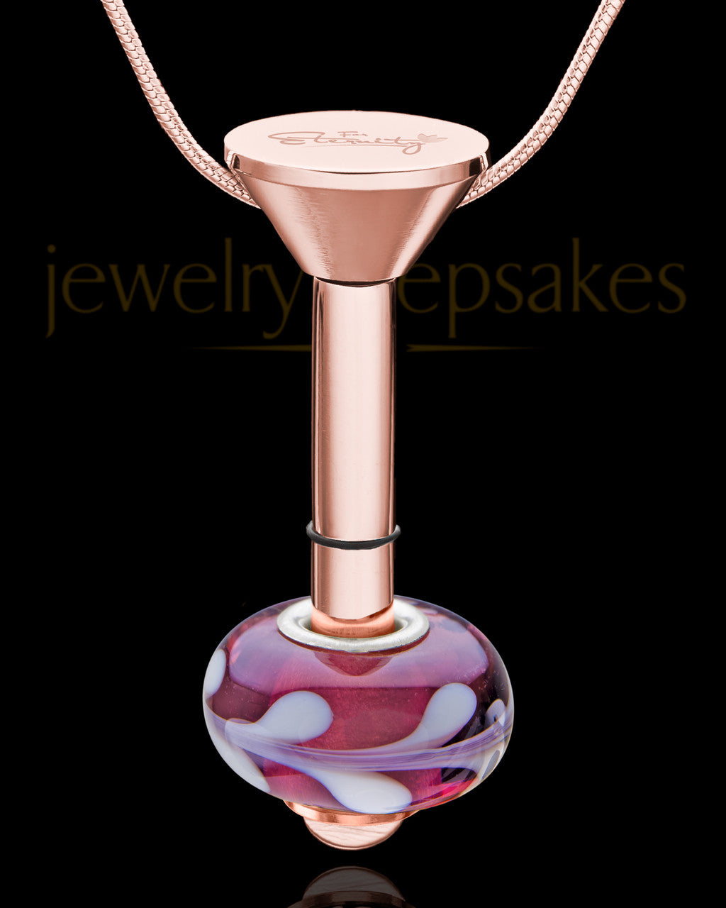 Rose Gold Stainless Millenium Cremation Pendant with Charmed Charm