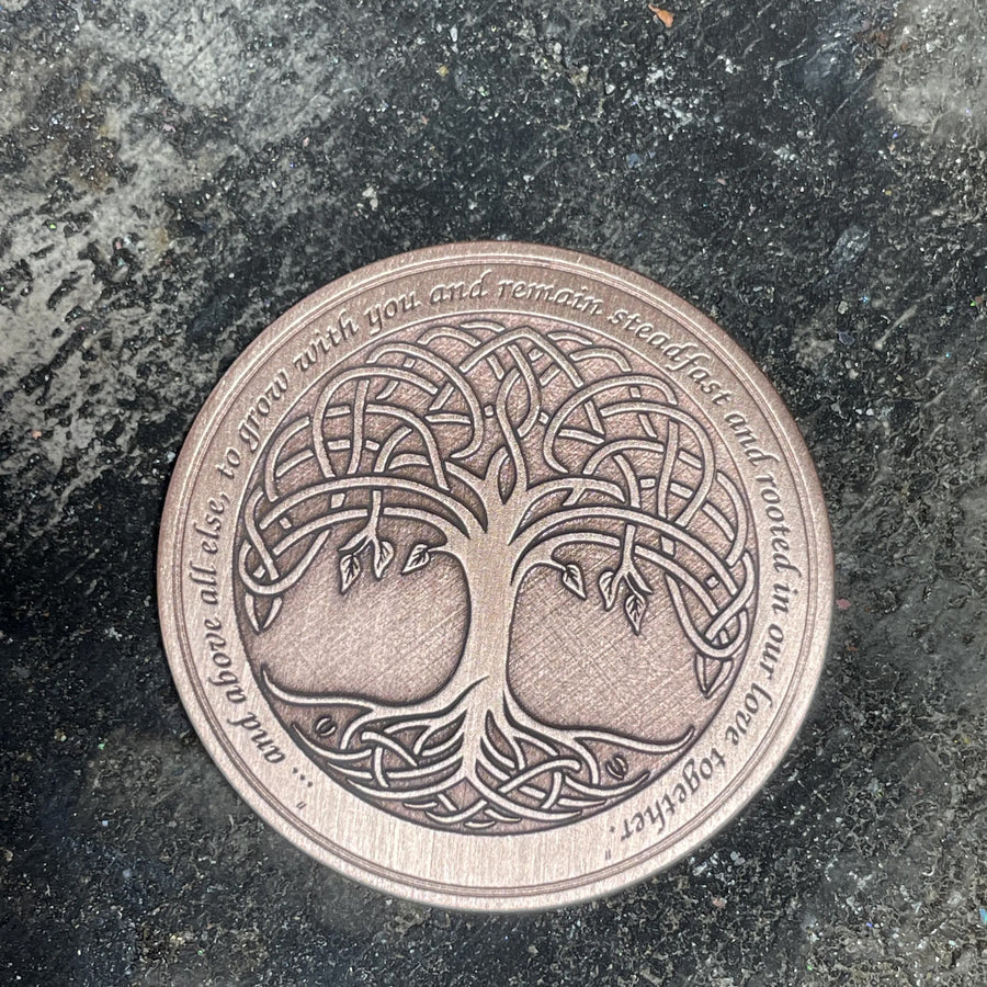Solid Copper Family Tree Coin