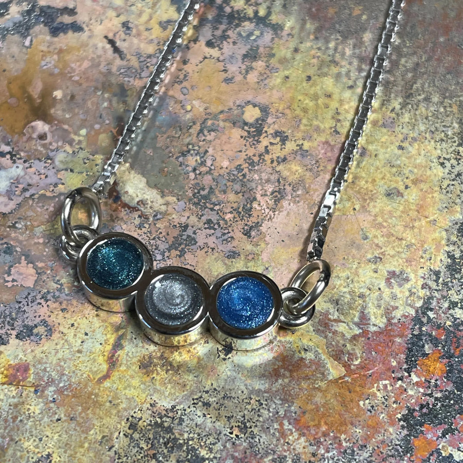 14K White Gold Ash Resin Pendant - 3 Colors & 3 Remembrances