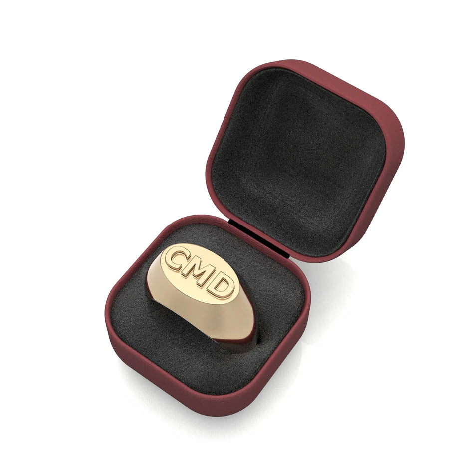Custom Solid Gold Initial Signet Ring
