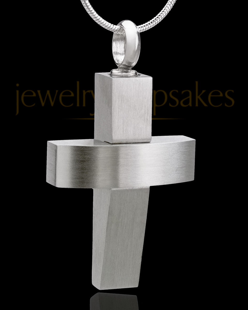 Stainless Steel Jewelry Urn Modern Cross