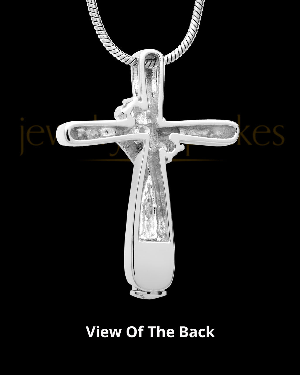 14K White Gold Elegant Cross Cremation Pendant