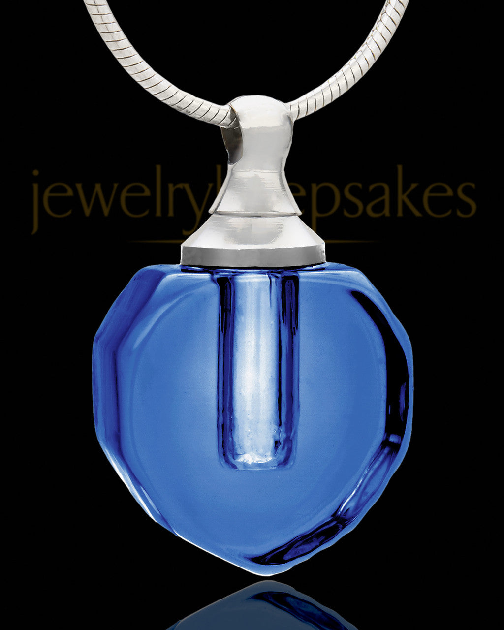 Cremains Jewelry Royal Blue Teardrop Glass Locket
