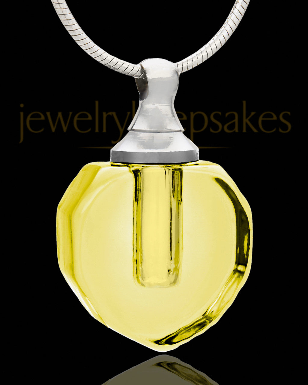 Cremains Jewelry Soft Yellow Teardrop Glass Locket