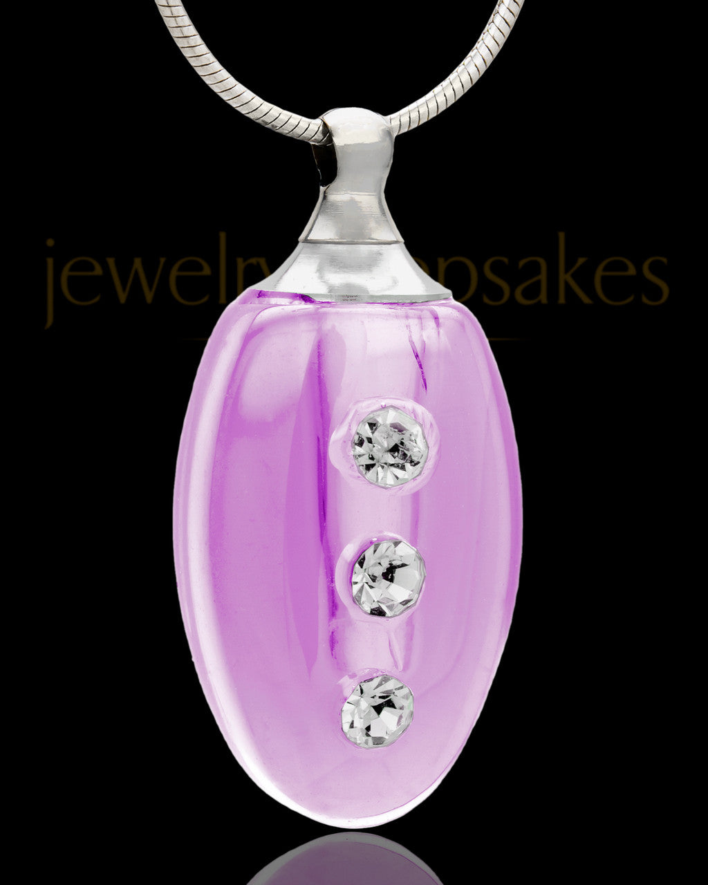 Violet Mystic Glass Teardrop Urn Pendant