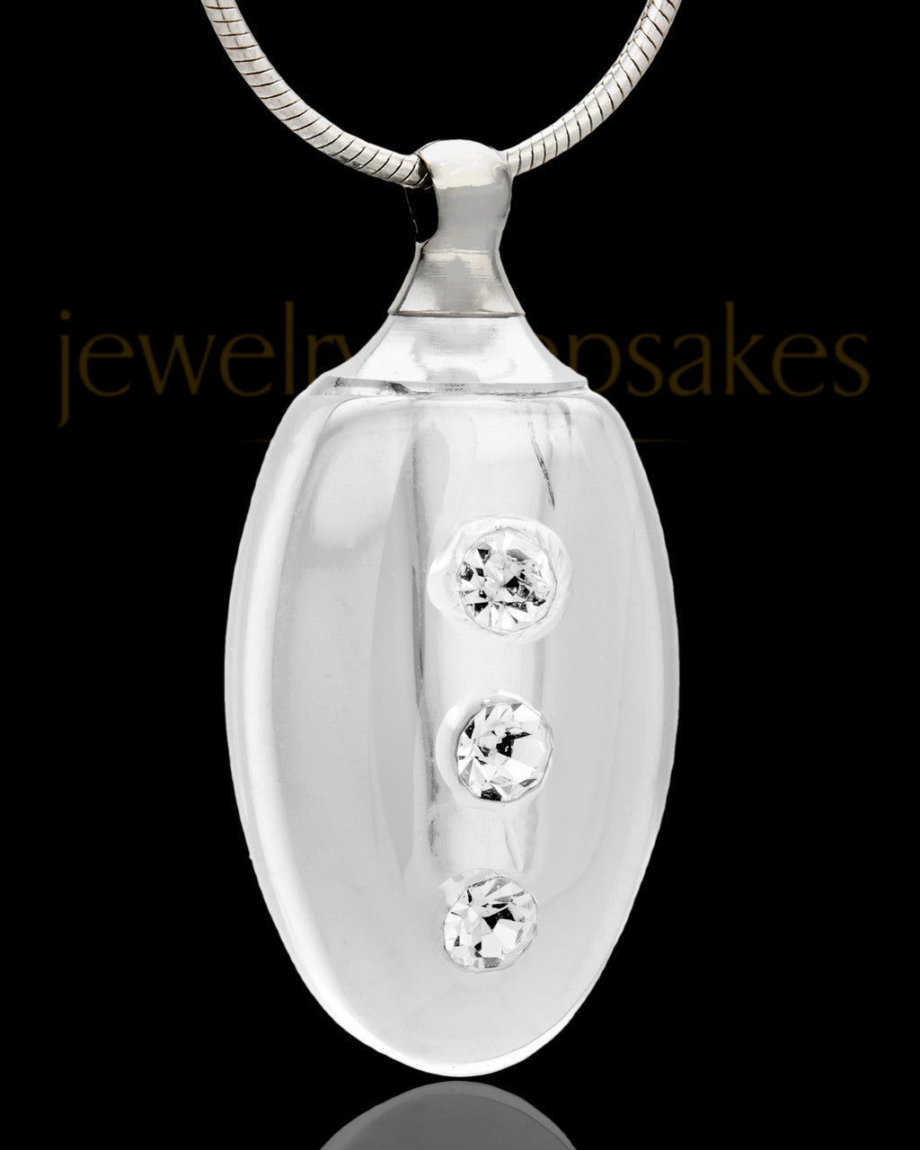 Clear Mystic Glass Teardrop Cremation Jewelry