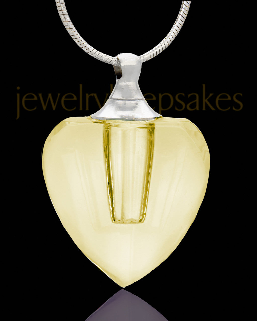 Cremation Necklace Golden Heart Glass Locket