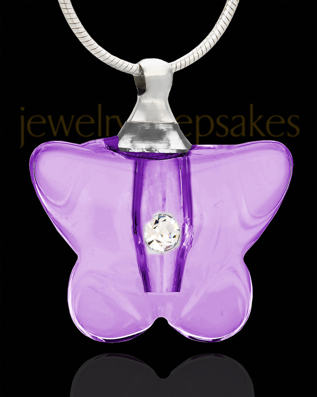 Memorial Keepsake Lavender Flurry Glass Locket