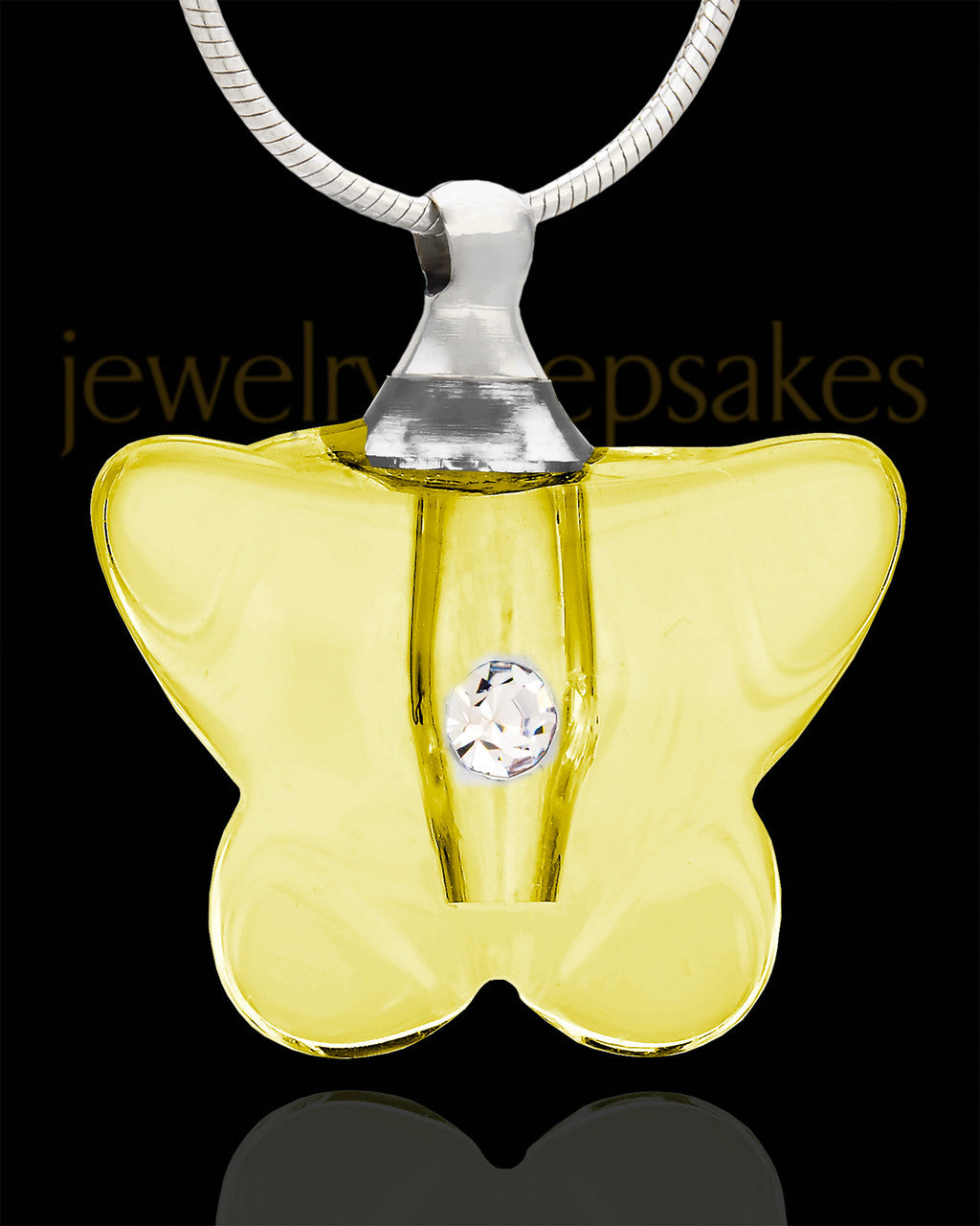 Memorial Keepsake Yellow Flurry Glass Locket