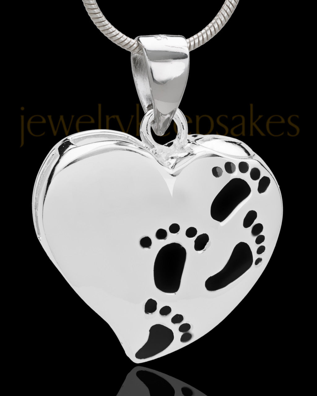 Small Sterling Silver Journey to My Heart Cremation Urn Pendant