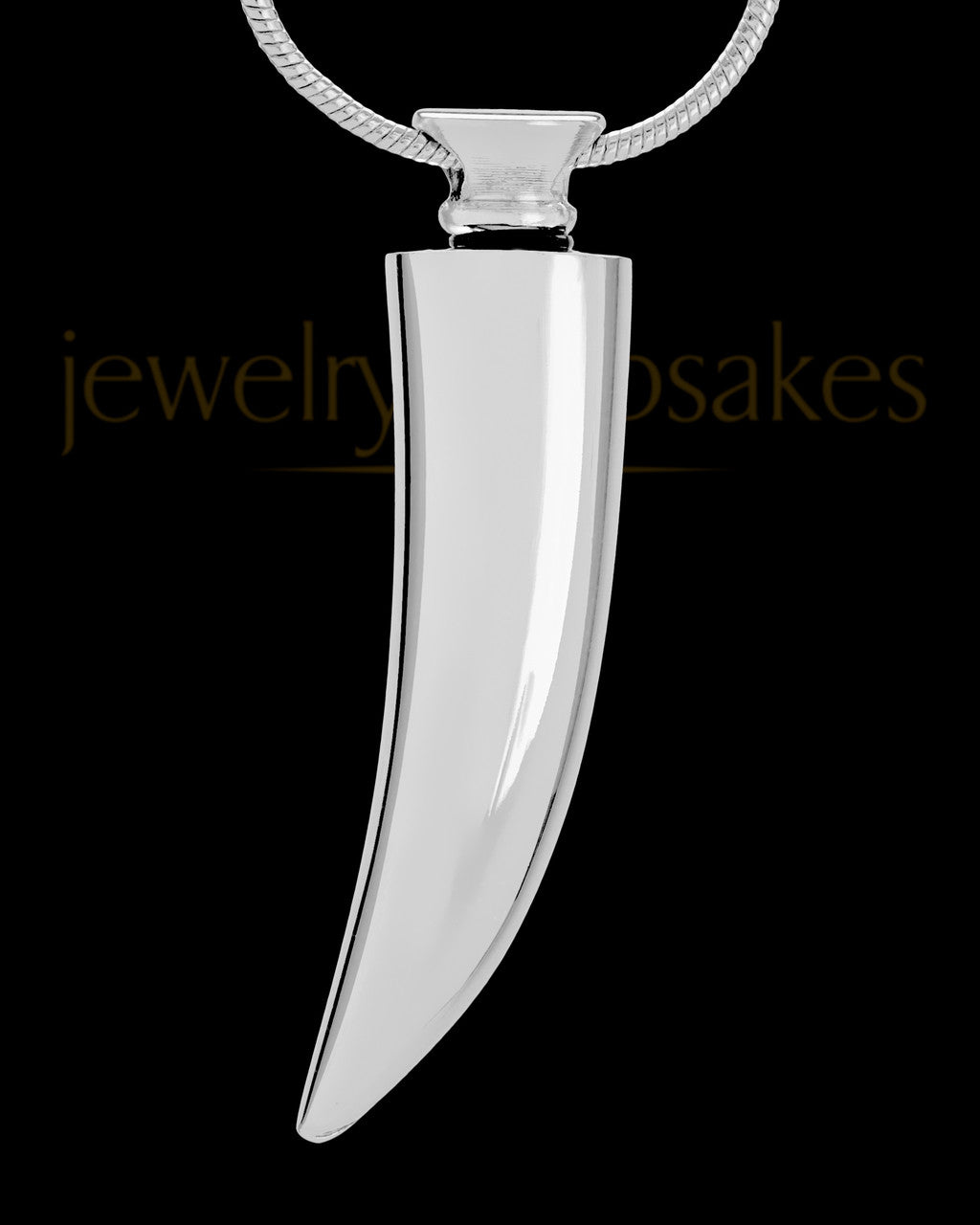 Cremation Ash Jewelry Silver Plated Saber Tooth - Eternity Collection